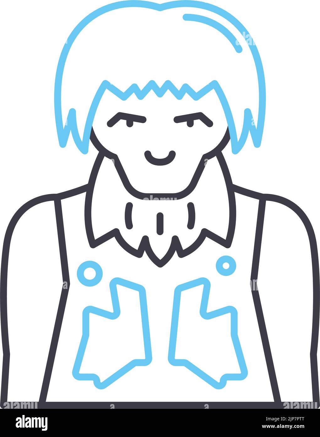 icona della linea caveman, simbolo del contorno, illustrazione vettoriale, simbolo del concetto Illustrazione Vettoriale