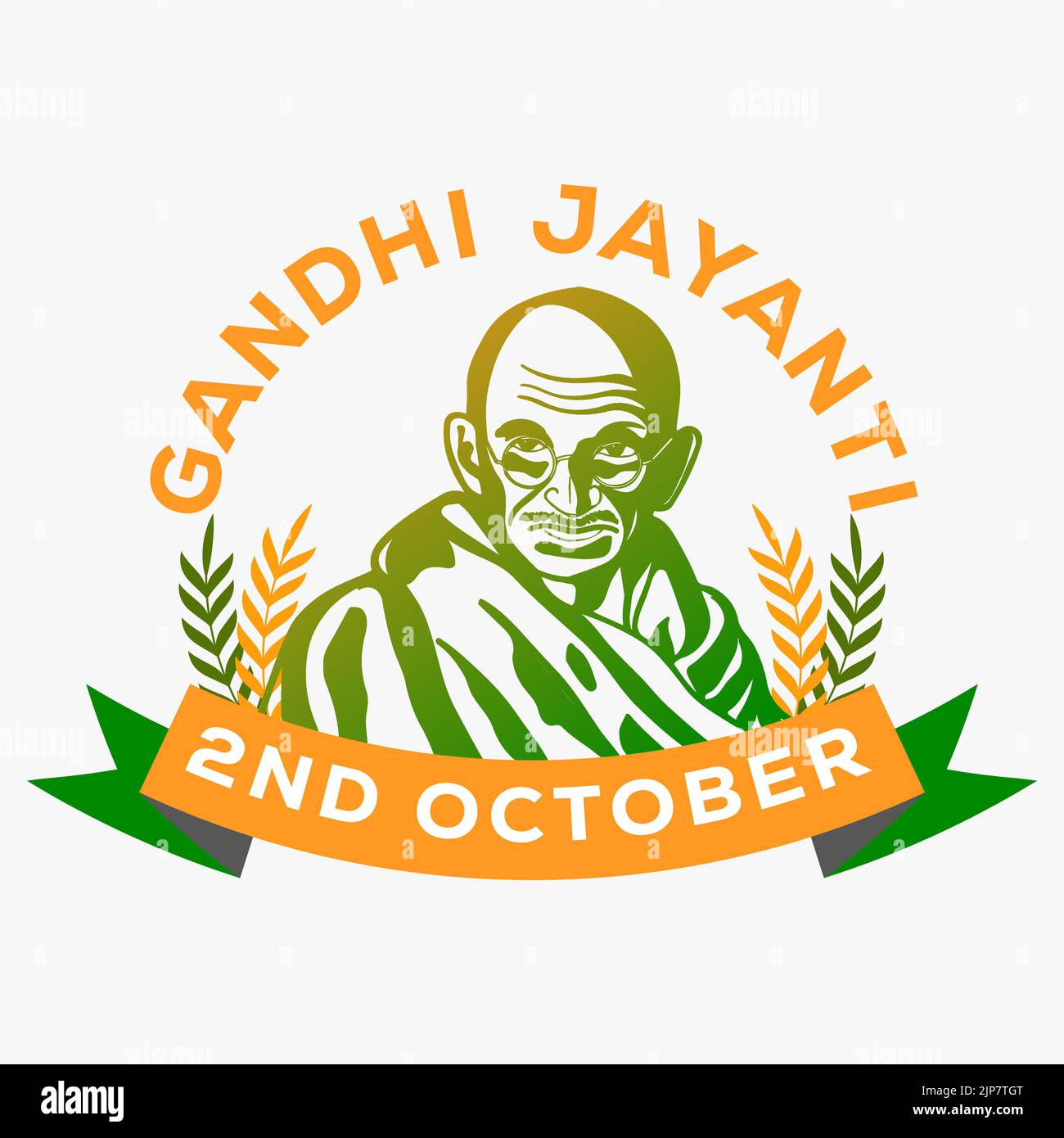 hand disegnato felice gandhi jayanti 2nd ottobre illustrazione Illustrazione Vettoriale