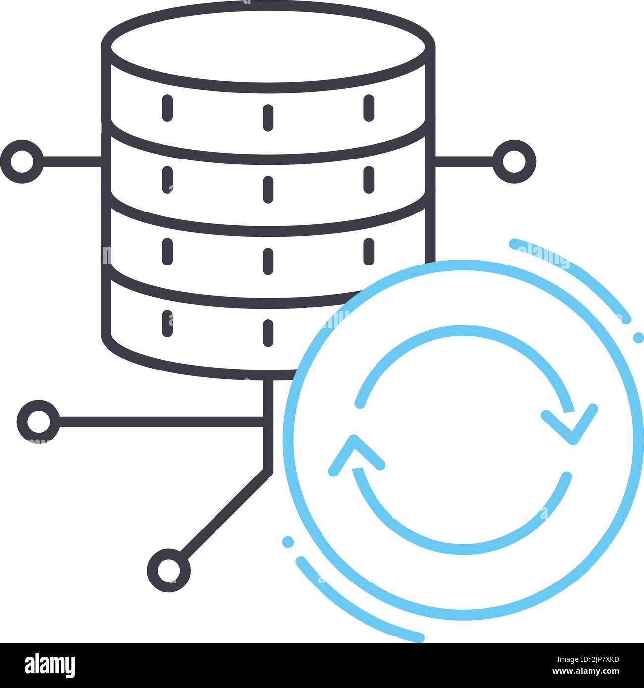 icona della linea di backup, simbolo di contorno, illustrazione vettoriale, simbolo concettuale Illustrazione Vettoriale