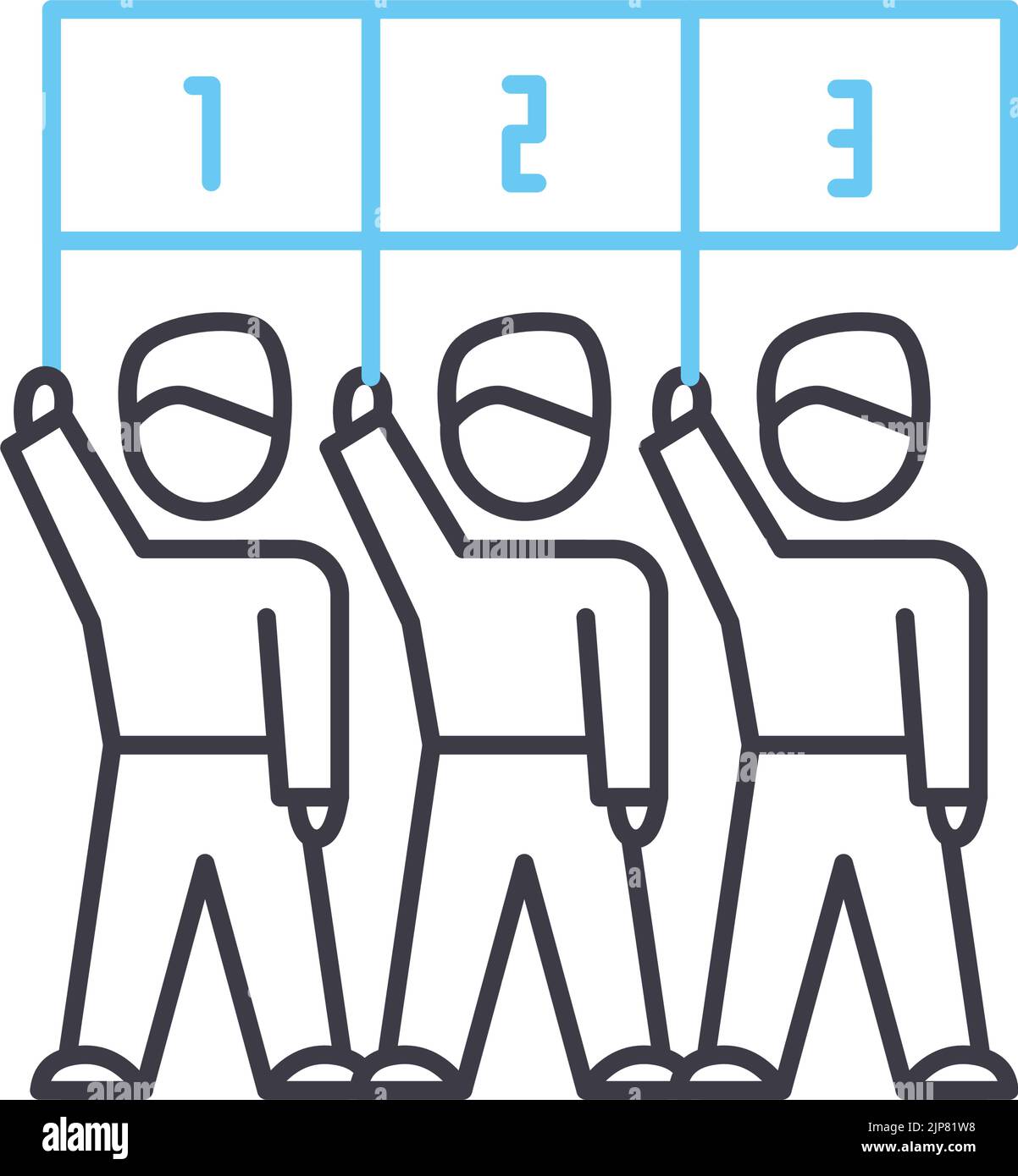 icona della linea di segmentazione del cliente, simbolo di contorno, illustrazione vettoriale, segnale concettuale Illustrazione Vettoriale