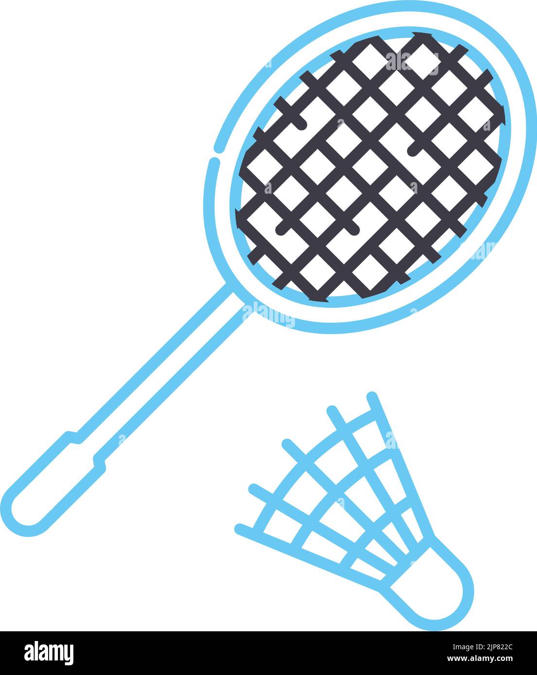 icona a forma di badminton, simbolo di contorno, illustrazione vettoriale, simbolo concettuale Illustrazione Vettoriale
