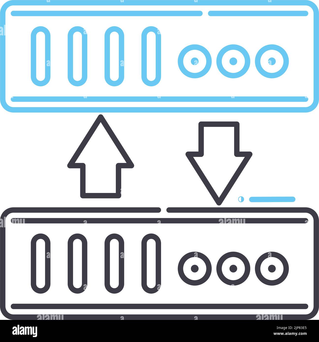 icona della linea di backup, simbolo di contorno, illustrazione vettoriale, simbolo concettuale Illustrazione Vettoriale