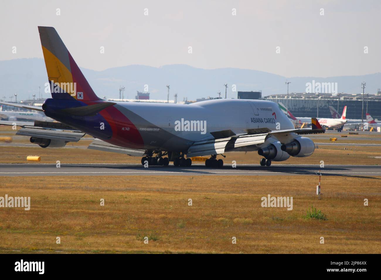 L'aereo Asiana Cargo Boeing 747-8 Foto Stock