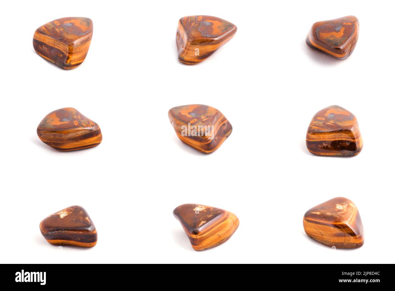 Macro pietra collezione di pietra minerale Tiger occhio da vicino Foto Stock