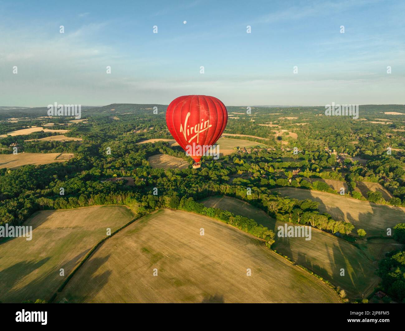 Virgin Experience Days, vista aerea della Virgin Hot Air Balloon Foto Stock