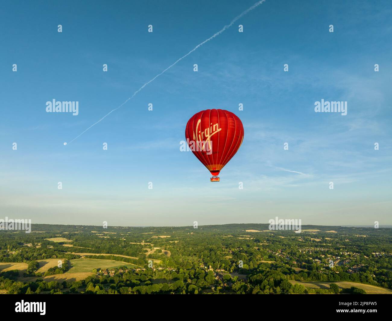 Virgin Experience Days, vista aerea della Virgin Hot Air Balloon Foto Stock