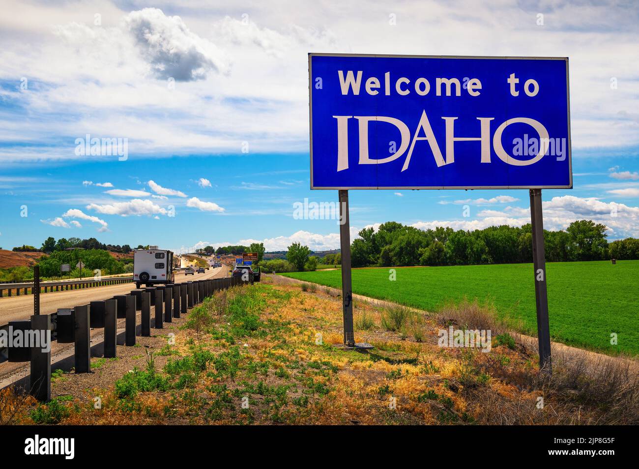 Benvenuto a Idaho segno dello stato Foto Stock