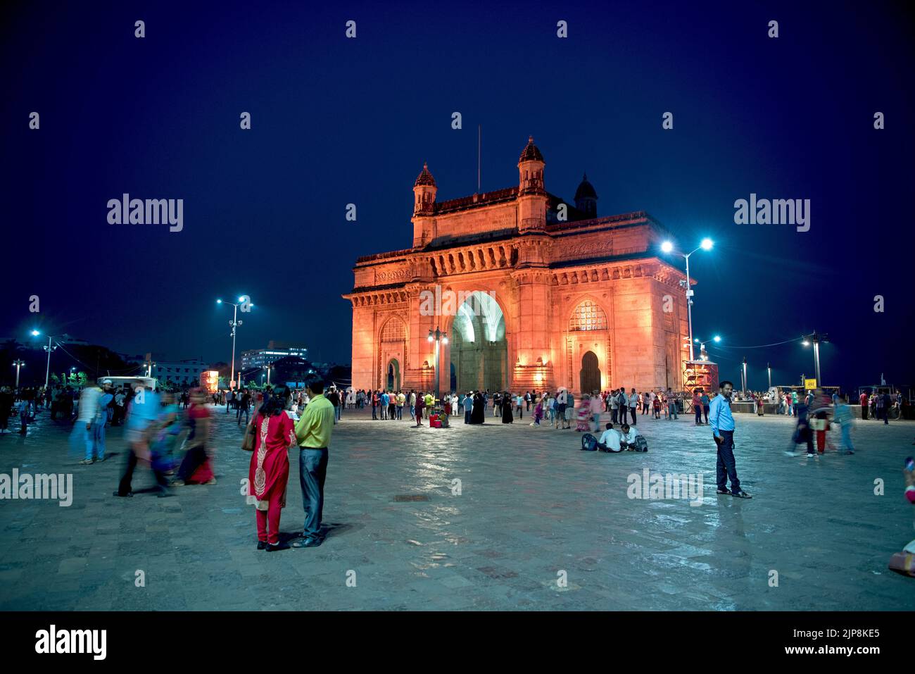 Vista notturna, Gateway of India, Apollo Bunder, Colaba, Bombay, Mumbai, Maharashtra, India Foto Stock