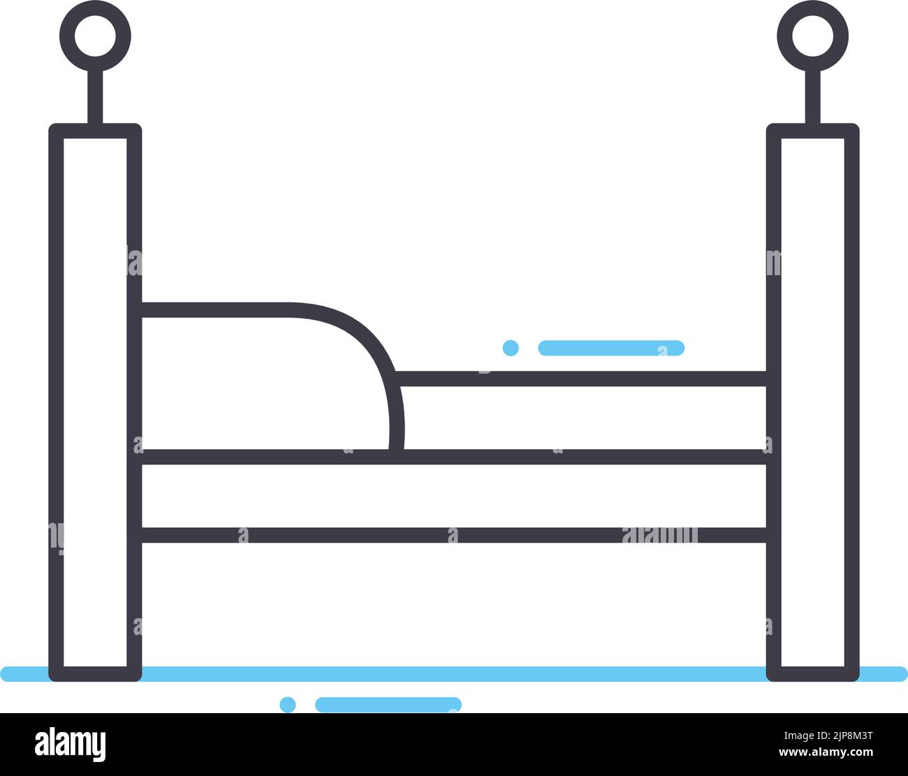 icona della linea di ospedalizzazione, simbolo del contorno, illustrazione vettoriale, segnale concettuale Illustrazione Vettoriale