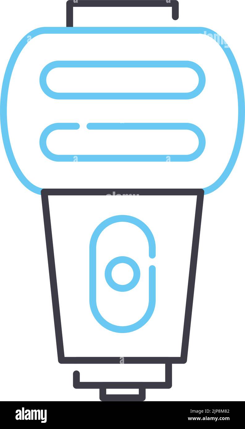 icona della linea lampeggiante, simbolo di contorno, illustrazione vettoriale, segnale concettuale Illustrazione Vettoriale