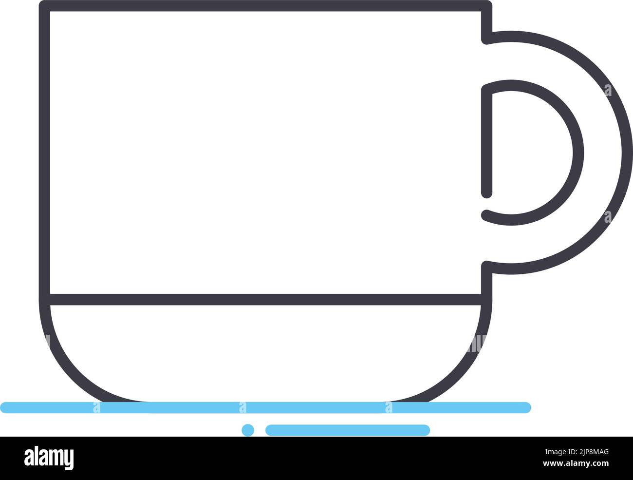 icona della linea del caffè caldo, simbolo di contorno, illustrazione vettoriale, segnale concettuale Illustrazione Vettoriale