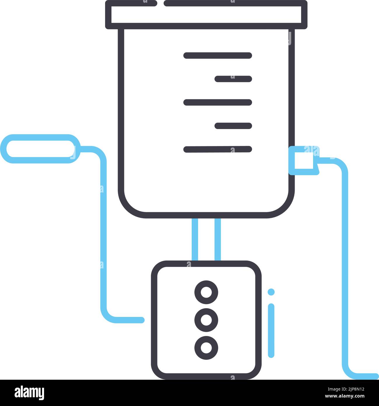 icona della linea della pompa a mano, simbolo di contorno, illustrazione vettoriale, segnale concettuale Illustrazione Vettoriale