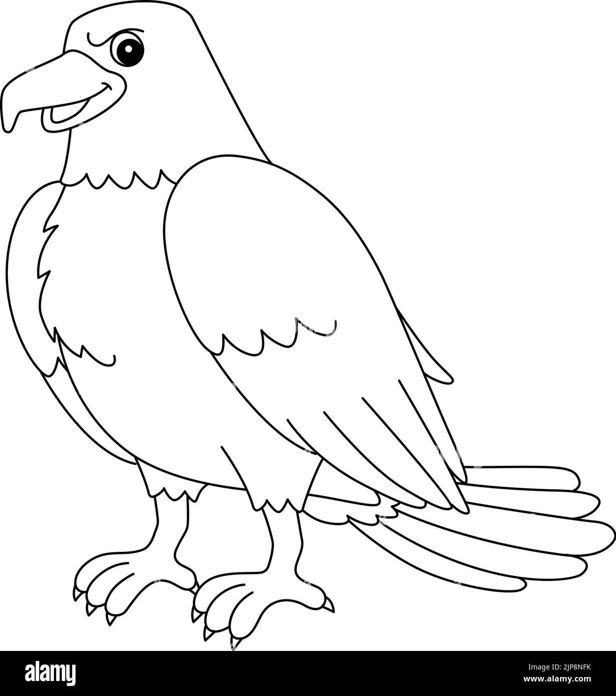 Eagle Animal Coloring Page per bambini Illustrazione Vettoriale