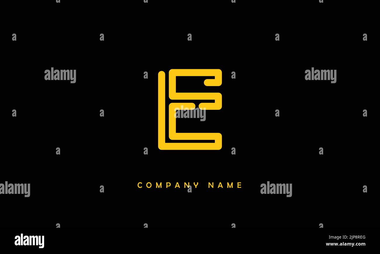 E Monogramma con logo lettera astratta Illustrazione Vettoriale