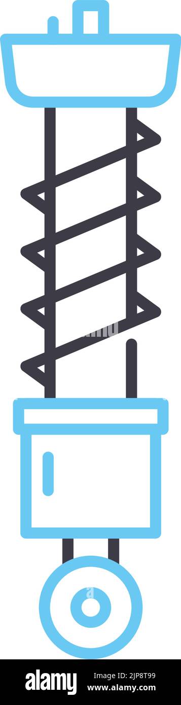 icona della linea d'urto a molla, simbolo di contorno, illustrazione vettoriale, segnale concettuale Illustrazione Vettoriale