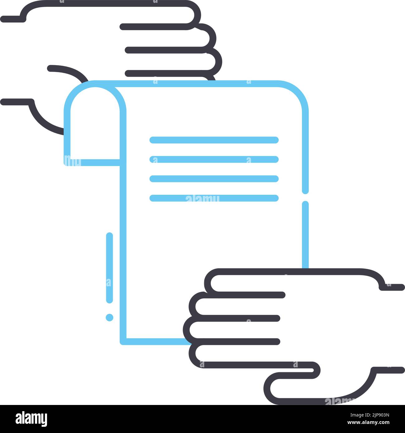 icona della linea di progetto del team, simbolo di contorno, illustrazione vettoriale, segnale concettuale Illustrazione Vettoriale