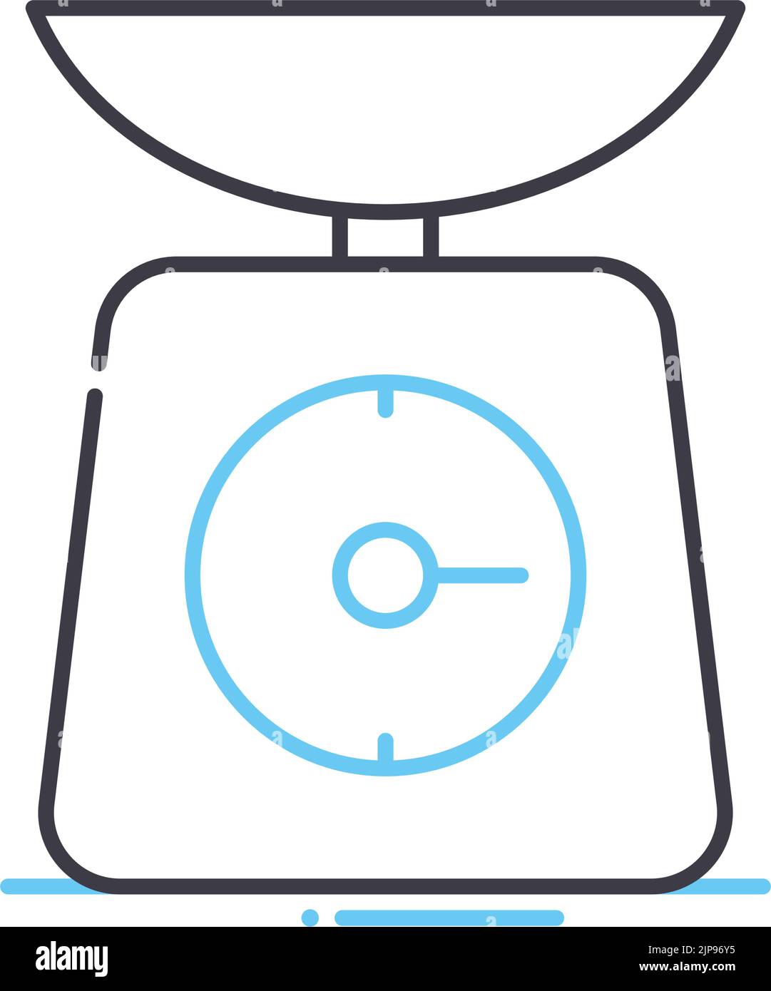icona della linea della bilancia della cucina, simbolo del contorno, illustrazione vettoriale, simbolo del concetto Illustrazione Vettoriale