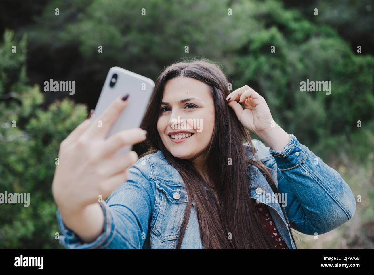 autoritratto, selfie, positività del corpo, ritratto, ritratti, autoritratti Foto Stock