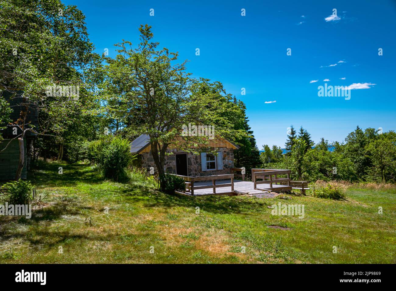 Il Treahouse sull'isola di McNabs nel porto di Halifax, nuova scozia canada Foto Stock