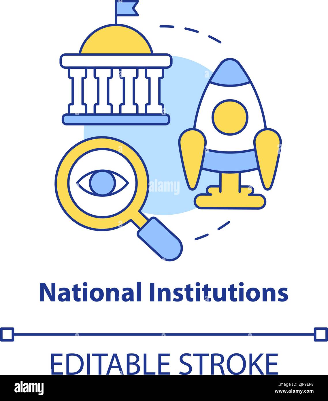 Icona del concetto delle istituzioni nazionali Illustrazione Vettoriale