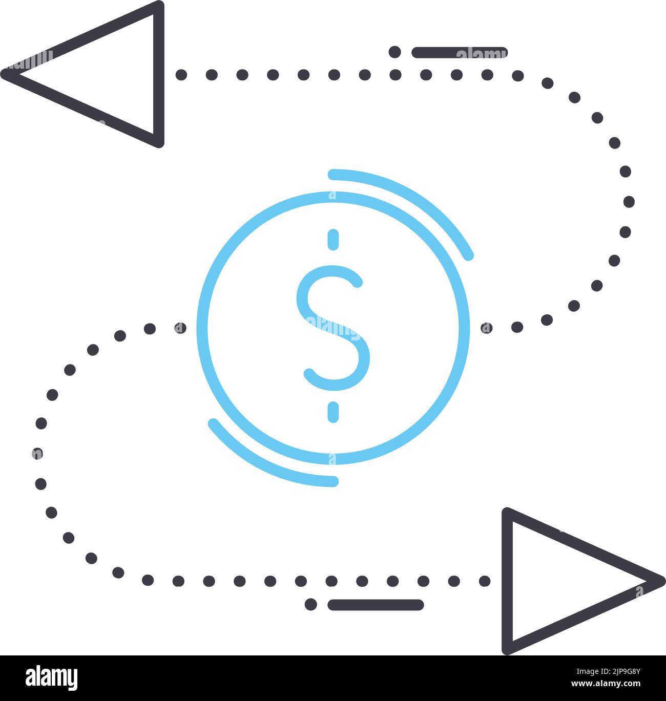 icona della linea di ritorno sugli investimenti, simbolo del contorno, illustrazione vettoriale, simbolo del concetto Illustrazione Vettoriale