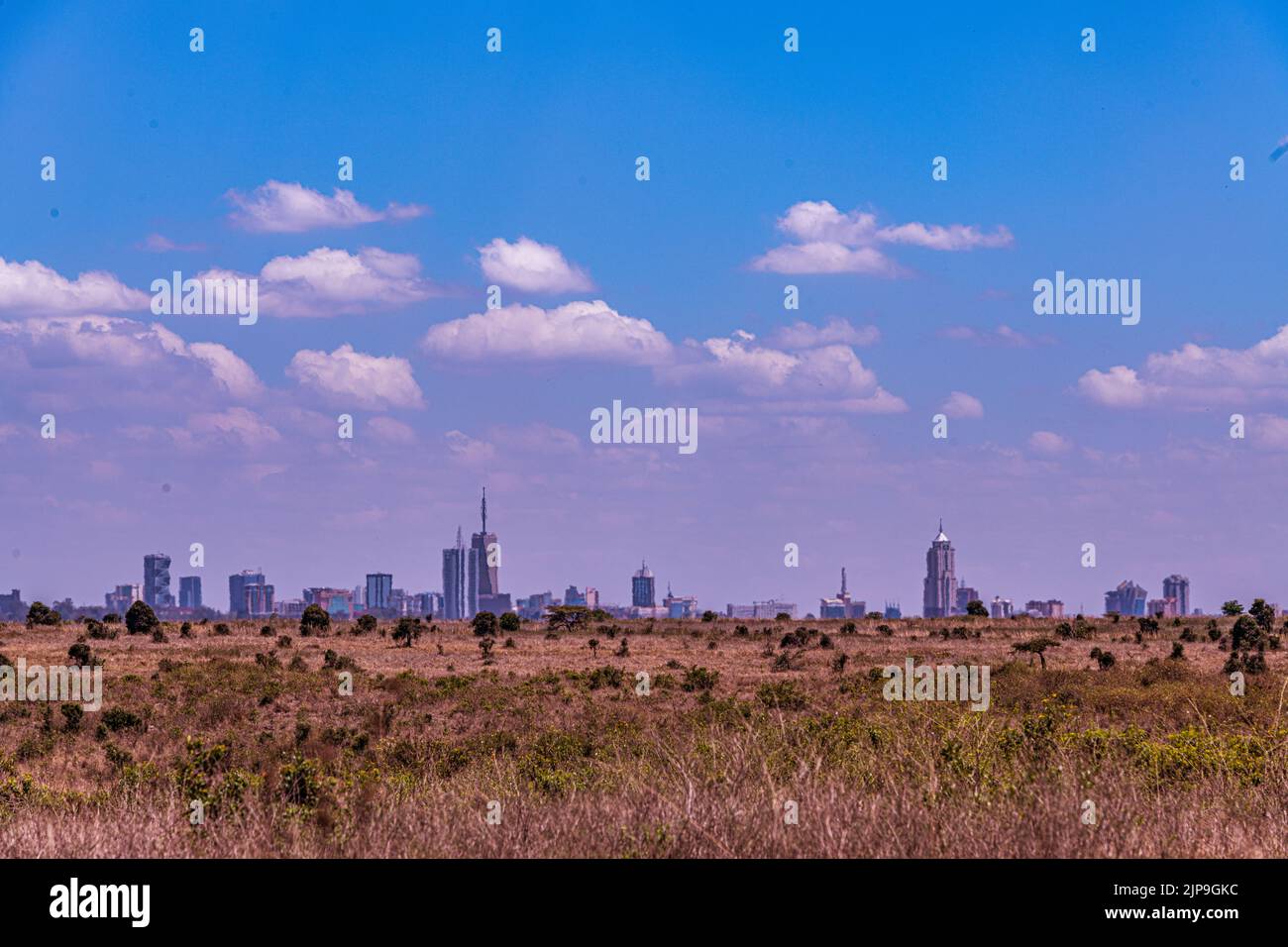 Nairobi City County Kenyas Capital Africa orientale, moderno edificio architettonico a grattacieli, grattacieli, paesaggi urbani, magiche vedute panoramiche Foto Stock