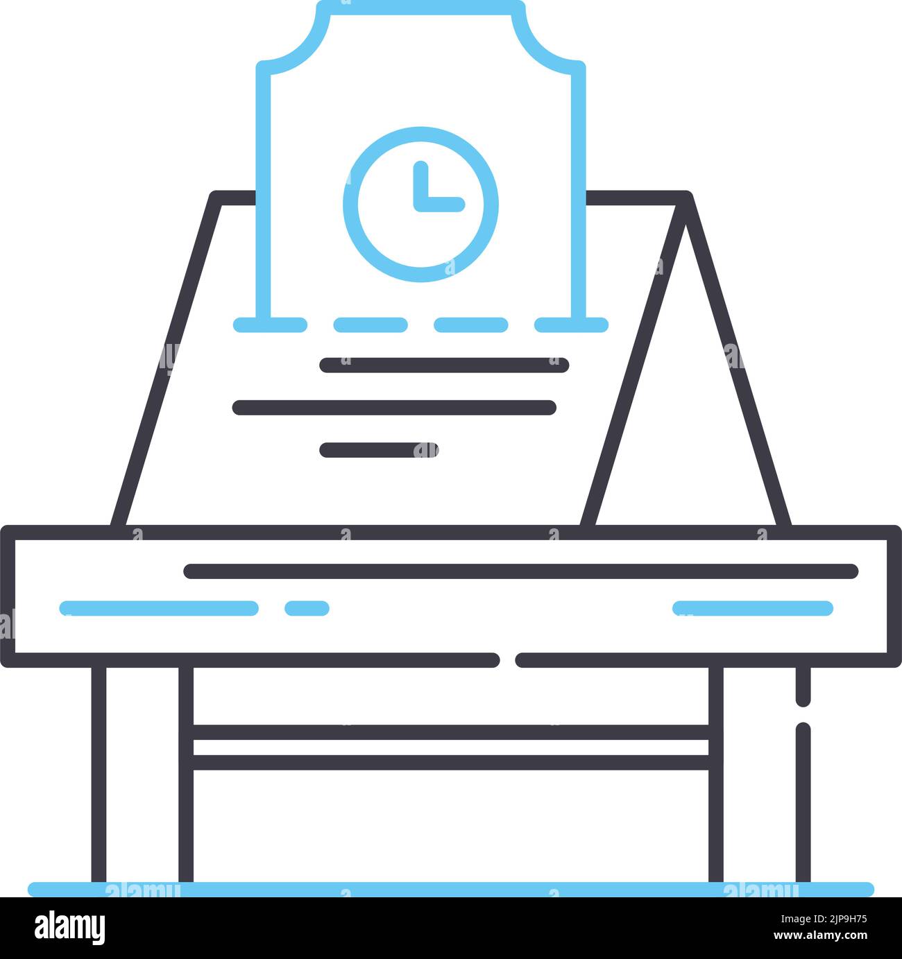 icona della linea di prenotazione, simbolo di contorno, illustrazione vettoriale, segnale concettuale Illustrazione Vettoriale