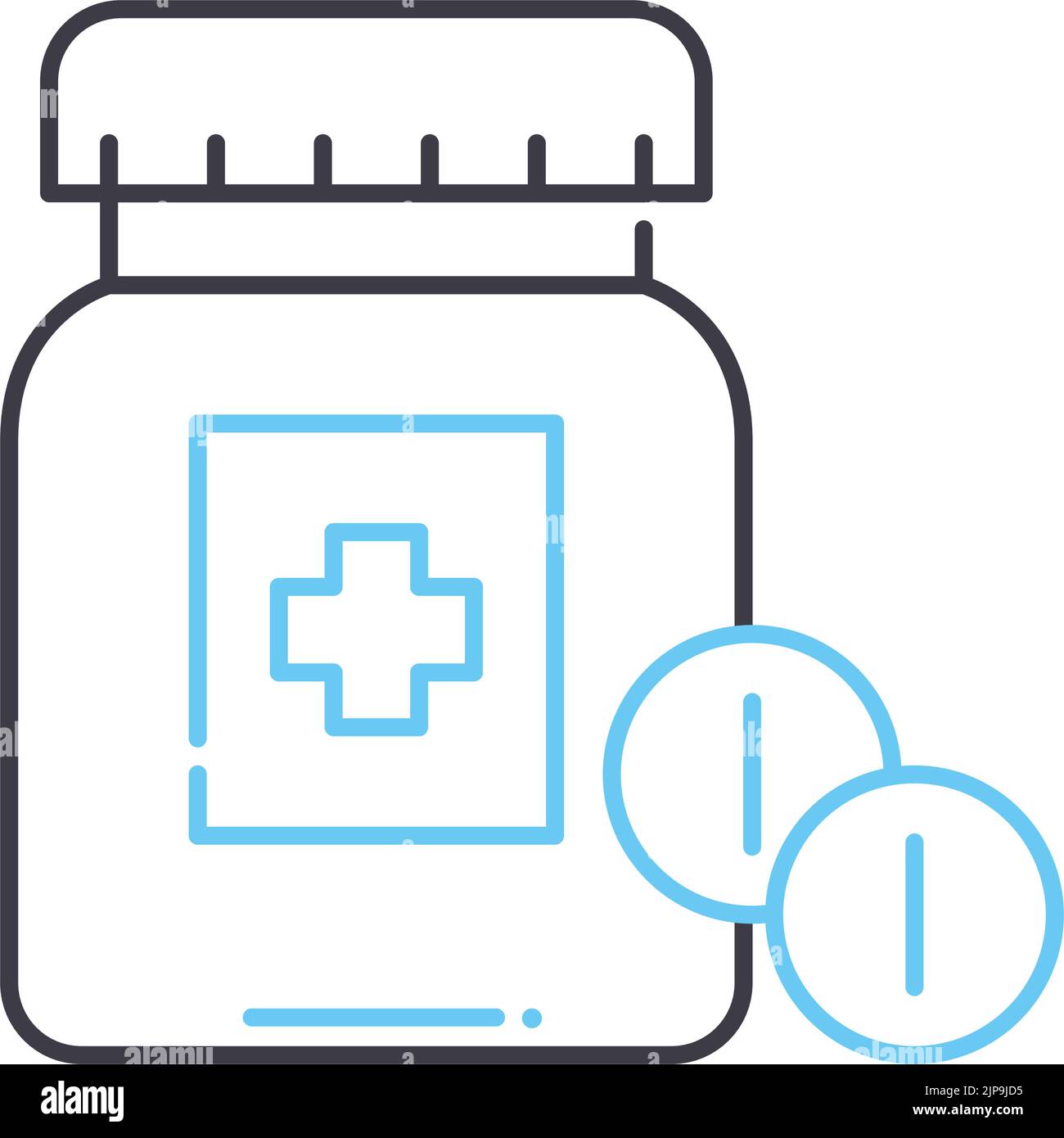 icona della linea dei farmaci da prescrizione, simbolo del contorno, illustrazione del vettore, simbolo del concetto Illustrazione Vettoriale