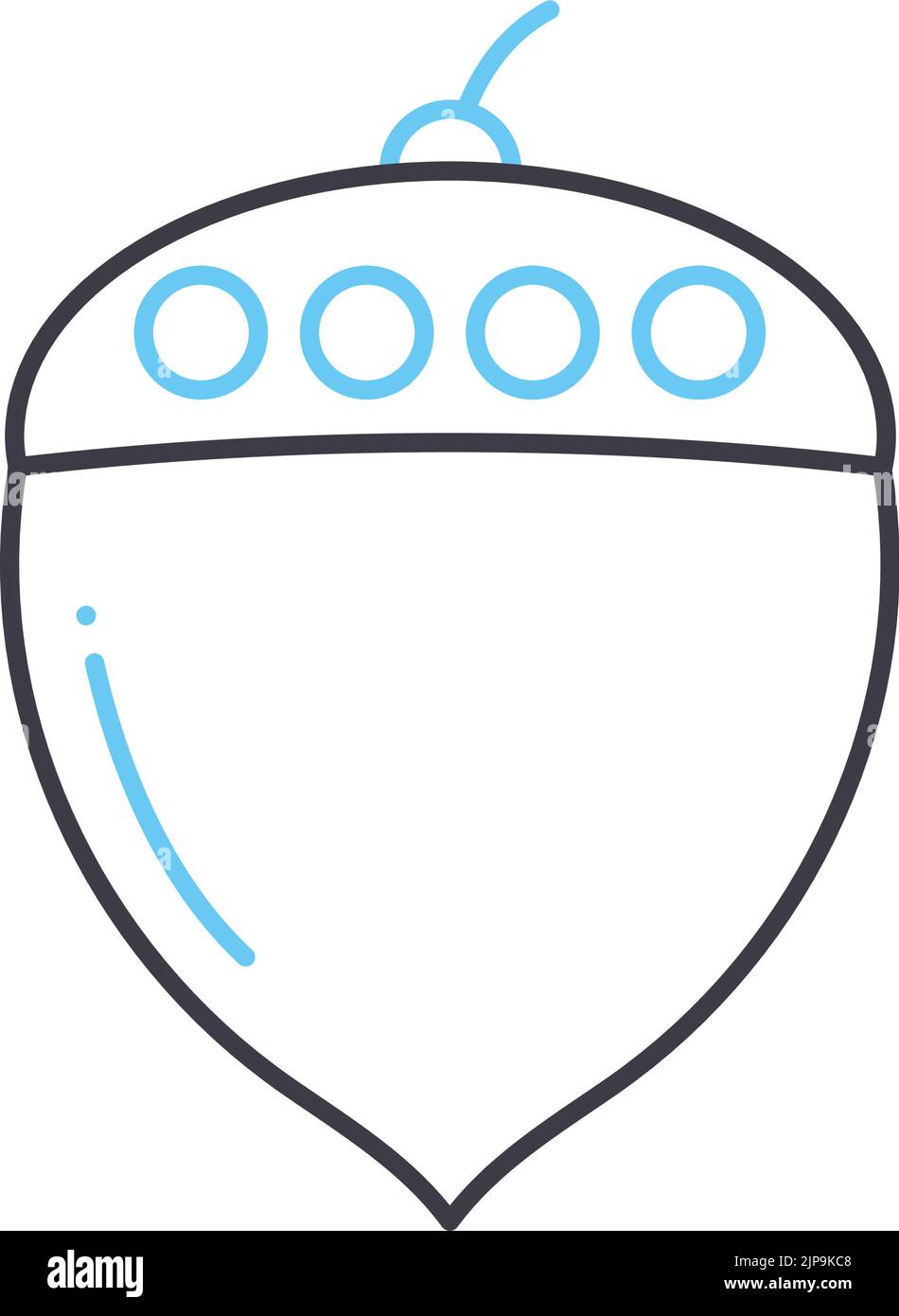 icona della linea di ghianda forestale, simbolo del contorno, illustrazione vettoriale, segnale concettuale Illustrazione Vettoriale