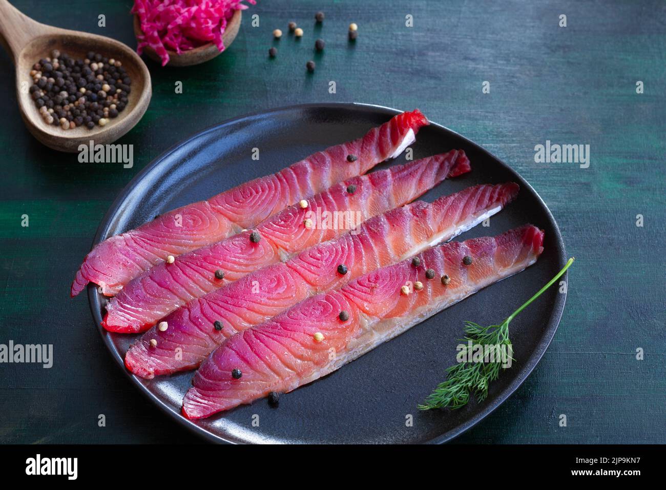 gravlax, rote-bete-lachs incavato Foto Stock