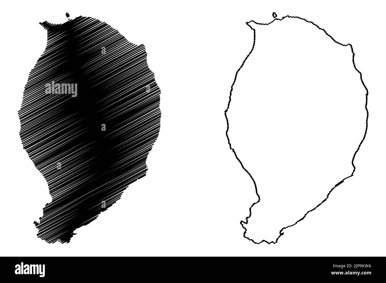 Isola di Corvo (arcipelago delle Azzorre, Portogallo, Repubblica portoghese) mappa illustrazione vettoriale, schizza schizzo Ilha do Corvo mappa Illustrazione Vettoriale