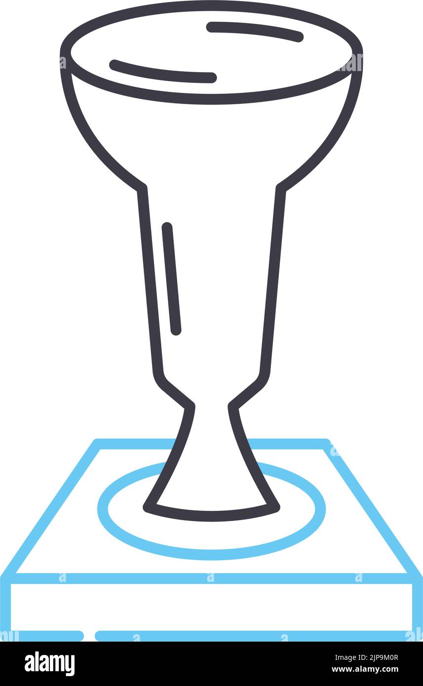 icona della linea del trofeo, simbolo del contorno, illustrazione vettoriale, segnale concettuale Illustrazione Vettoriale