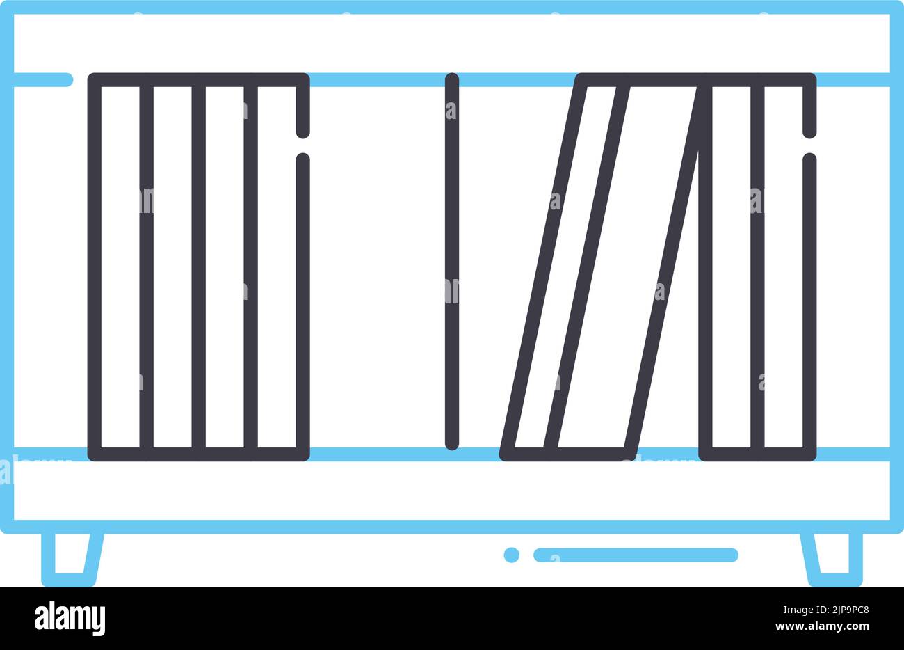 icona linea scaffale interna, simbolo di contorno, illustrazione vettoriale, segnale concettuale Illustrazione Vettoriale