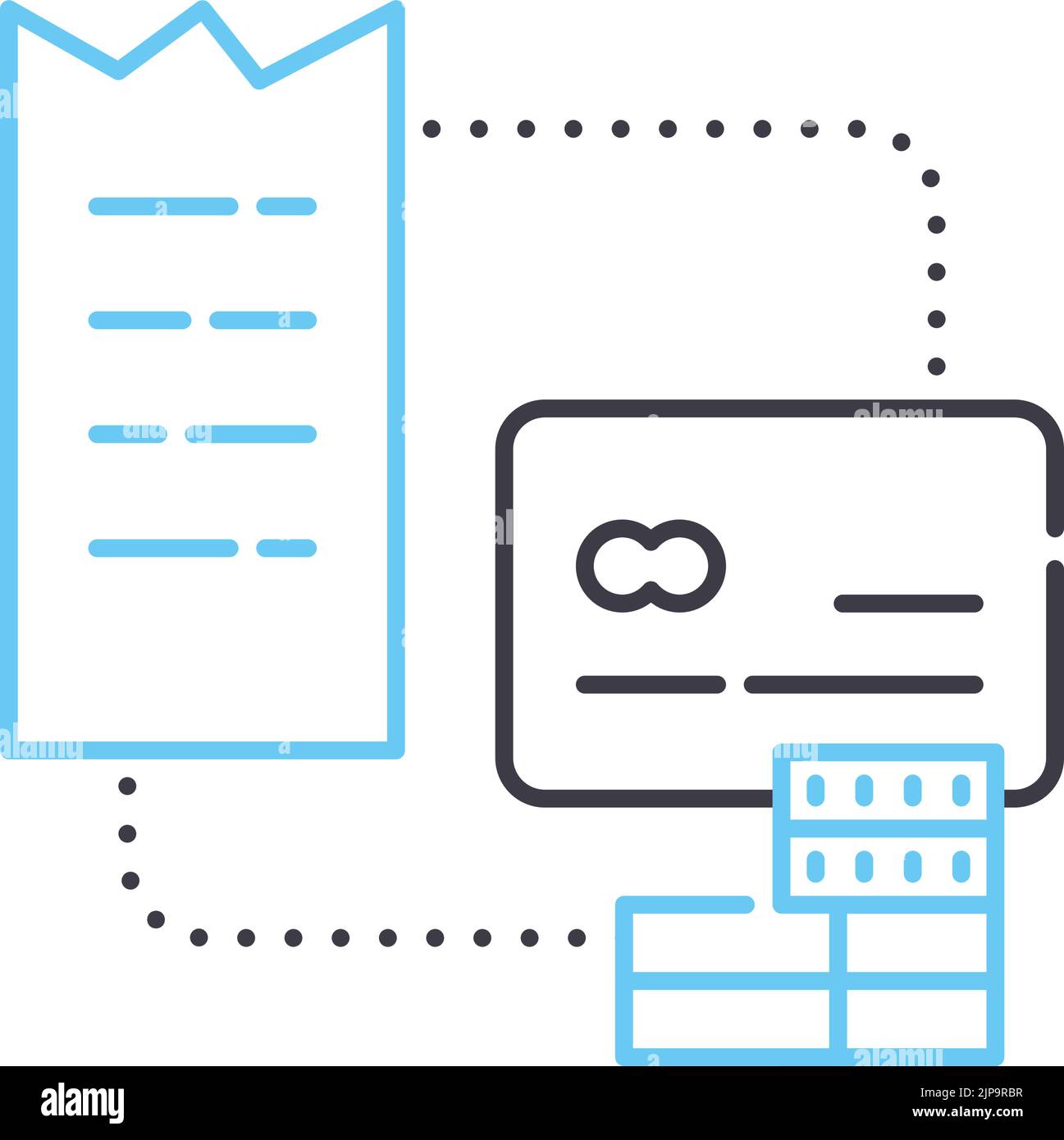 icona della polizza di versamento, simbolo del contorno, illustrazione vettoriale, simbolo del concetto Illustrazione Vettoriale