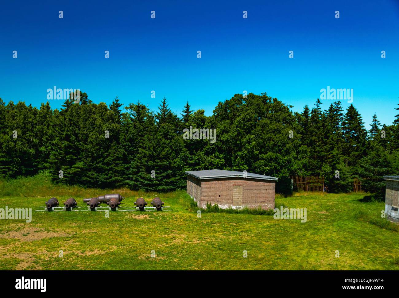 edifici in mattoni nel complesso di forte ives imbarcati Foto Stock