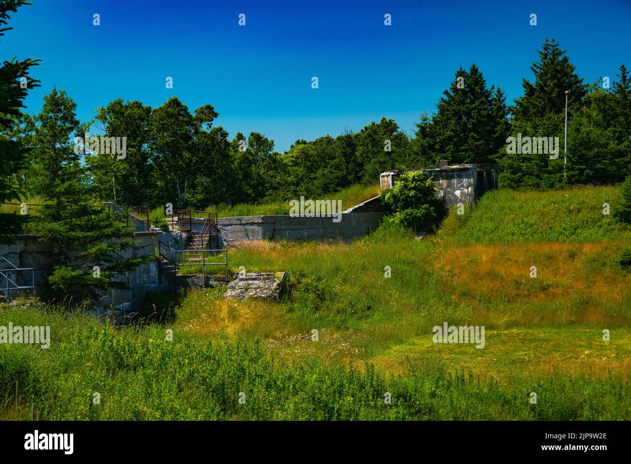 caduta struttura militare in forte ives Foto Stock