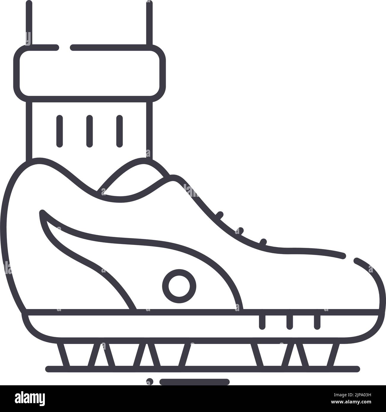 icona linea scarpe, simbolo contorno, illustrazione vettoriale, simbolo concetto Illustrazione Vettoriale