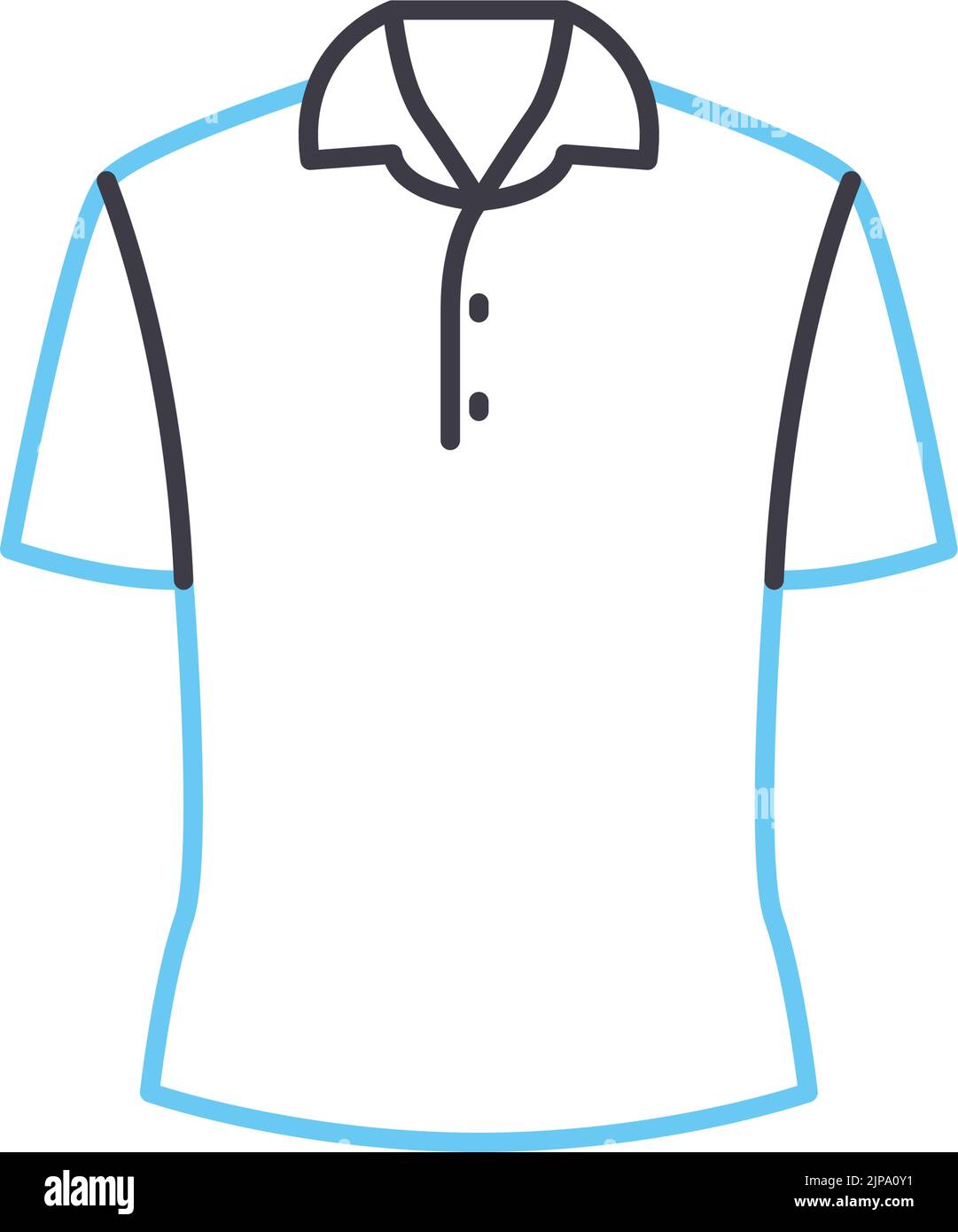 icona linea camicia colletto bianco, simbolo contorno, illustrazione vettoriale, segnale concettuale Illustrazione Vettoriale