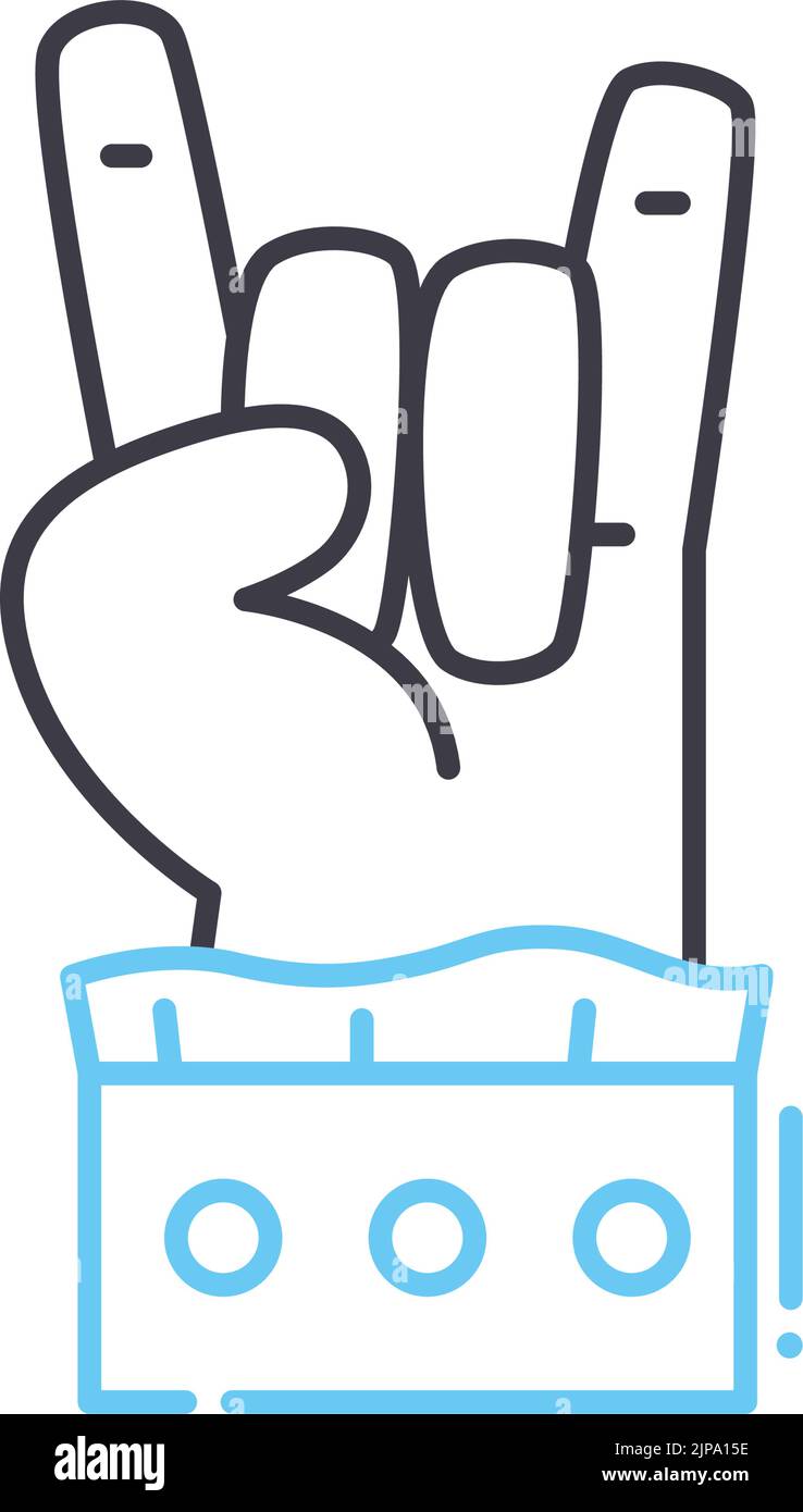 icona della linea dei gesti, simbolo del contorno, illustrazione vettoriale, segnale concettuale Illustrazione Vettoriale