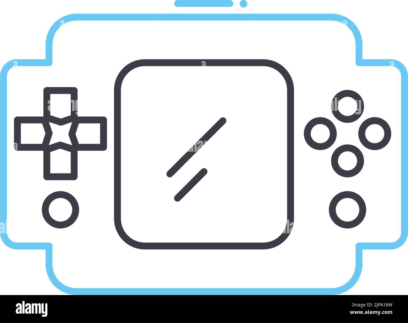 icona della linea dei giochi portatili, simbolo del contorno, illustrazione vettoriale, simbolo del concetto Illustrazione Vettoriale