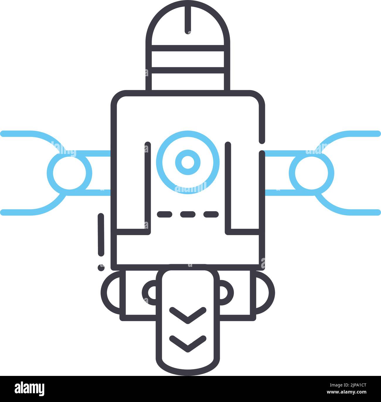 icona della linea del robot personale, simbolo di contorno, illustrazione vettoriale, segnale concettuale Illustrazione Vettoriale