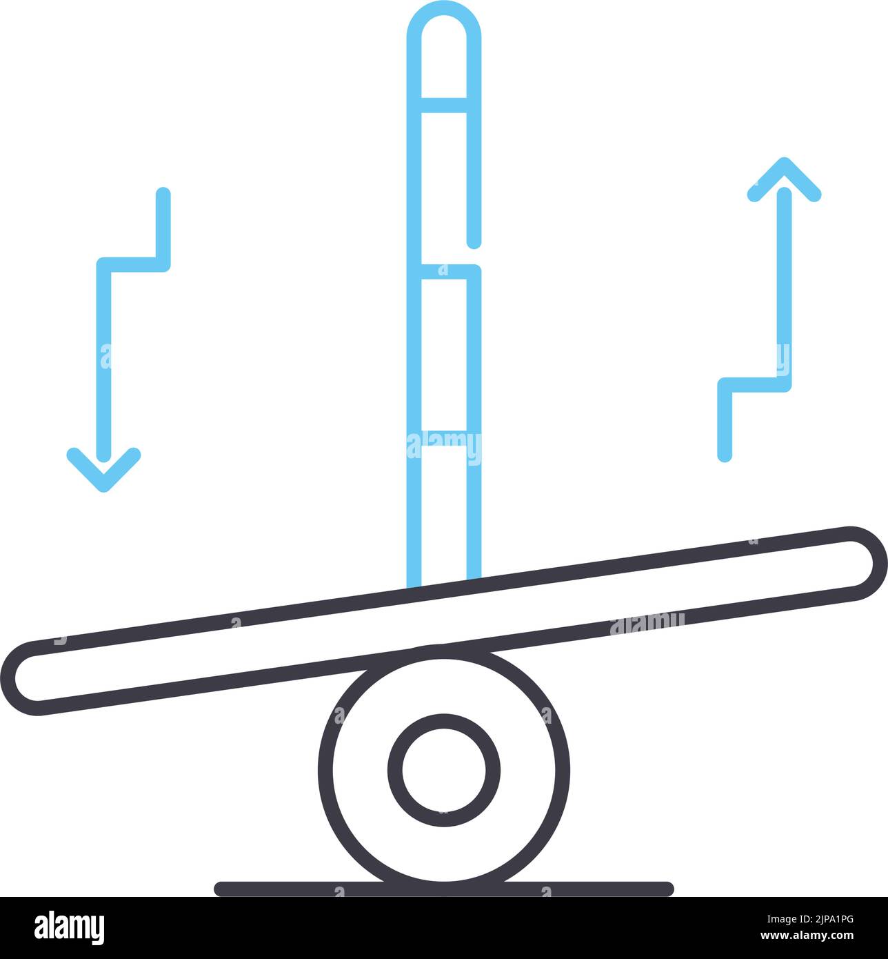 icona della linea di bilanciamento della scala di pesatura, simbolo del contorno, illustrazione vettoriale, simbolo concettuale Illustrazione Vettoriale