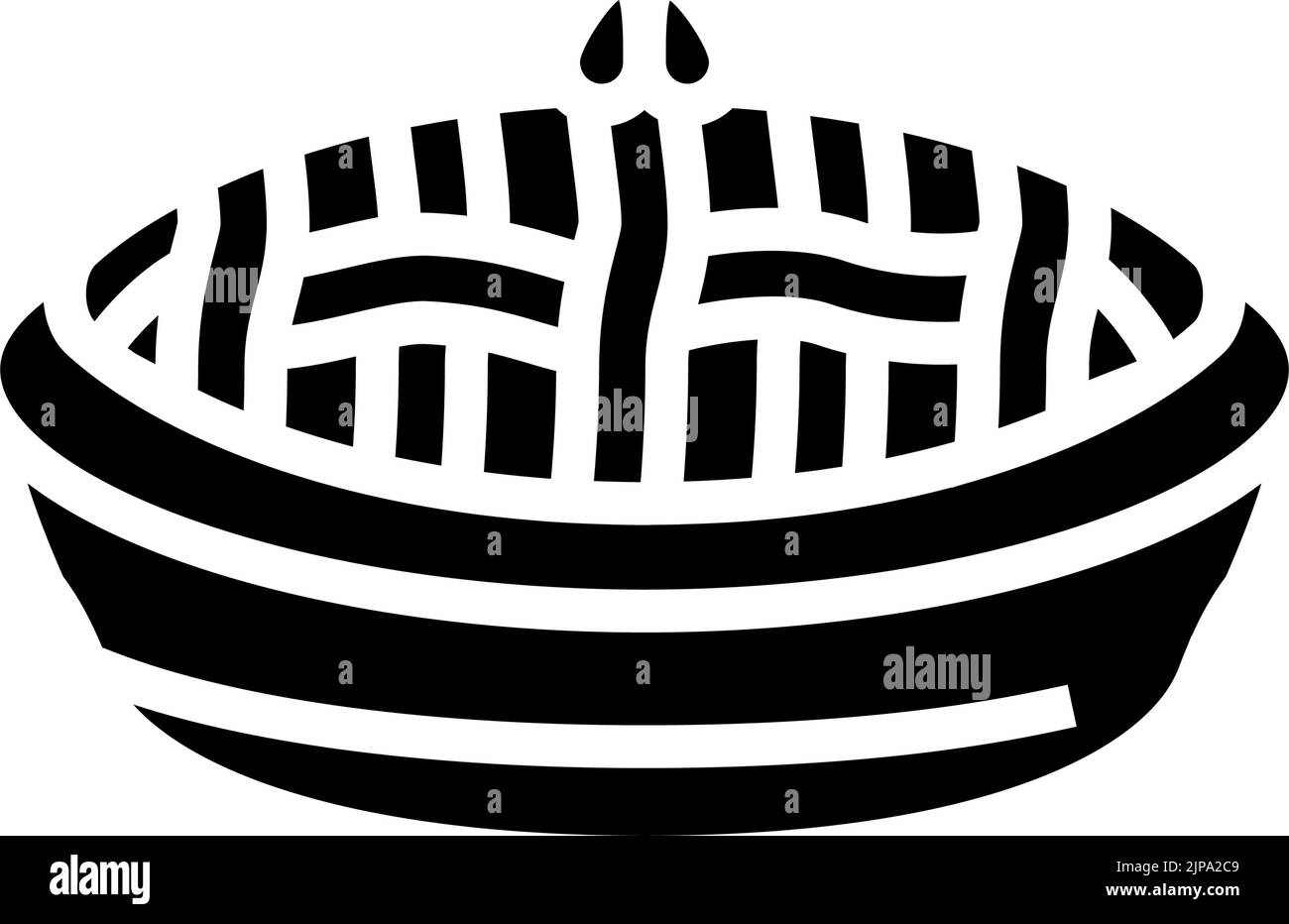 torta torta cibo dessert glifo icona figura vettore Illustrazione Vettoriale