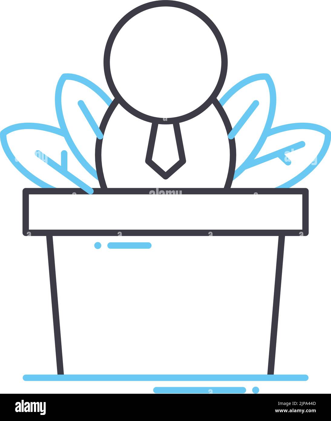 icona della linea di crescita del talento, simbolo del contorno, illustrazione vettoriale, segnale concettuale Illustrazione Vettoriale