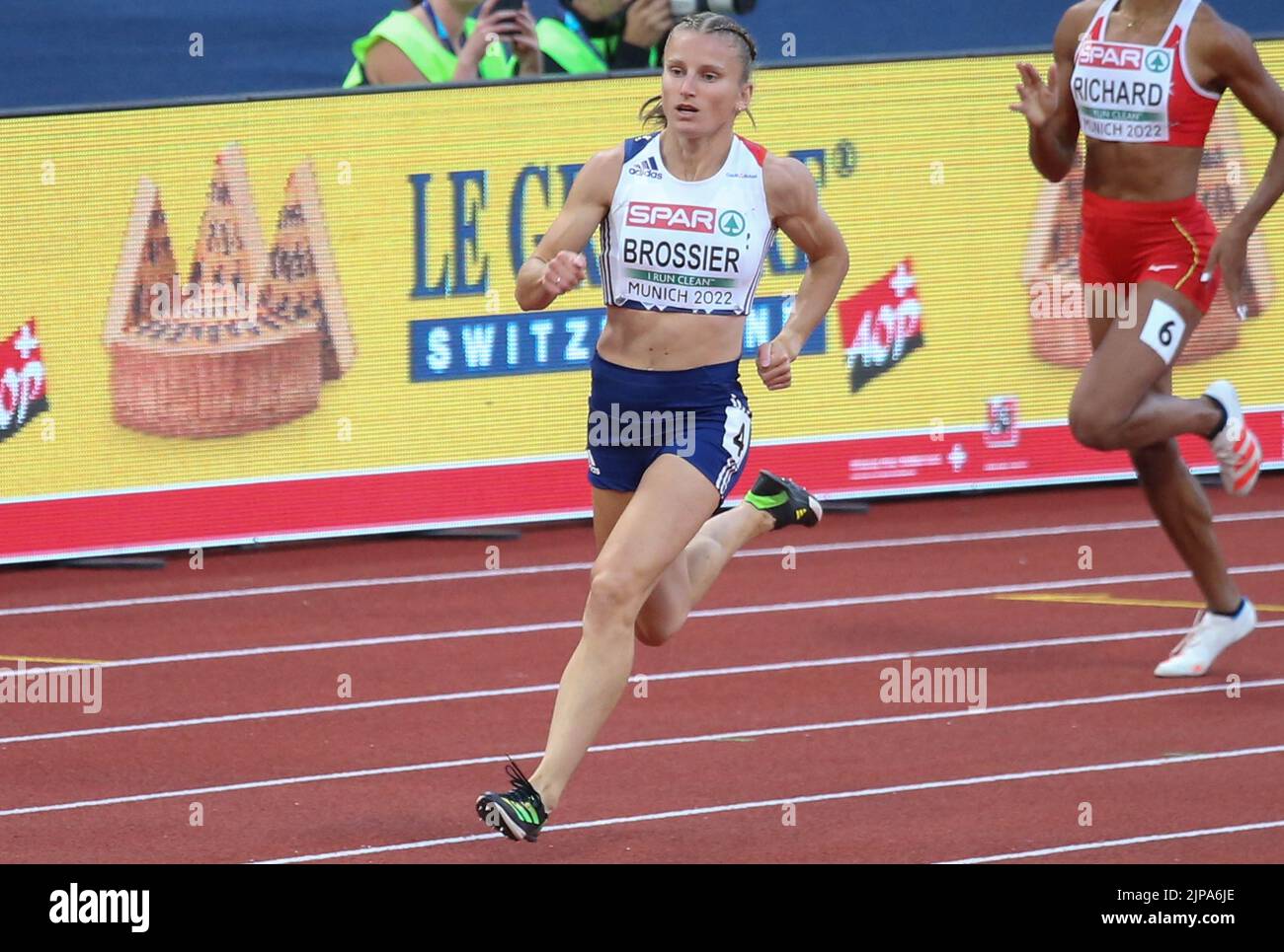 Amandine Brossier di Francia durante l'Atletica, 400m femminile al Campionato europeo di Monaco 2022 il 15 agosto 2022 a Monaco di Baviera, Germania - Foto: Laurent Lairys/DPPI/LiveMedia Foto Stock