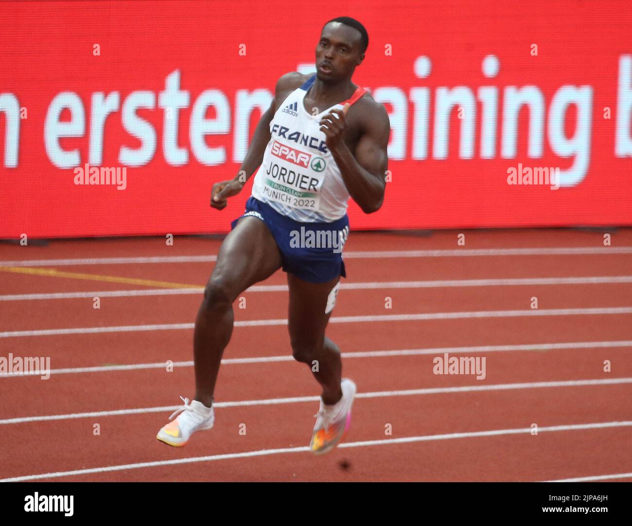 Thomas Jordier di Francia durante l'Atletica, 400m uomini al Campionato europeo Monaco 2022 il 15 agosto 2022 a Monaco di Baviera, Germania - Foto: Laurent Lairys/DPPI/LiveMedia Foto Stock