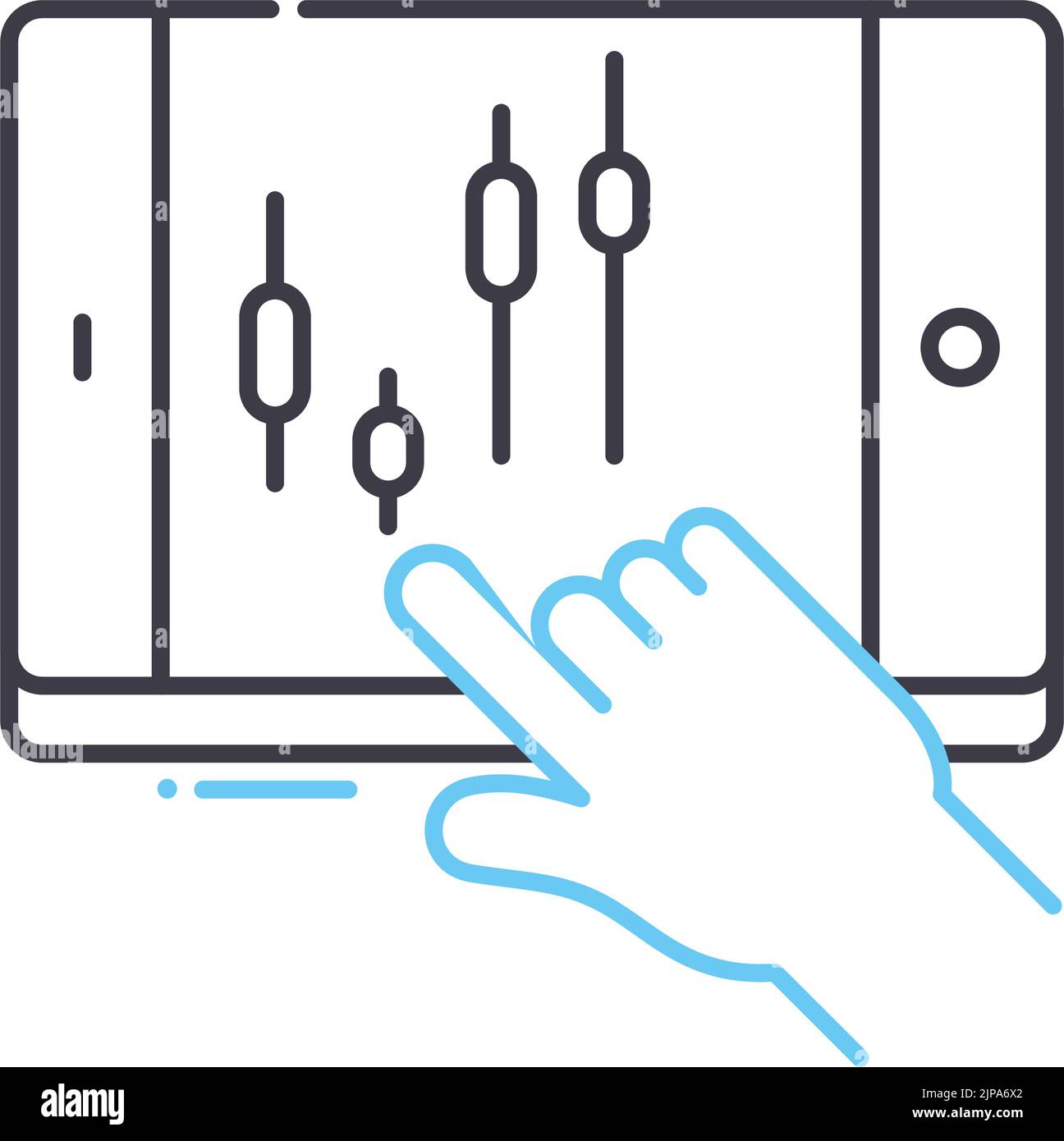 icona della linea di analisi commerciale, simbolo di contorno, illustrazione vettoriale, segno di concetto Illustrazione Vettoriale