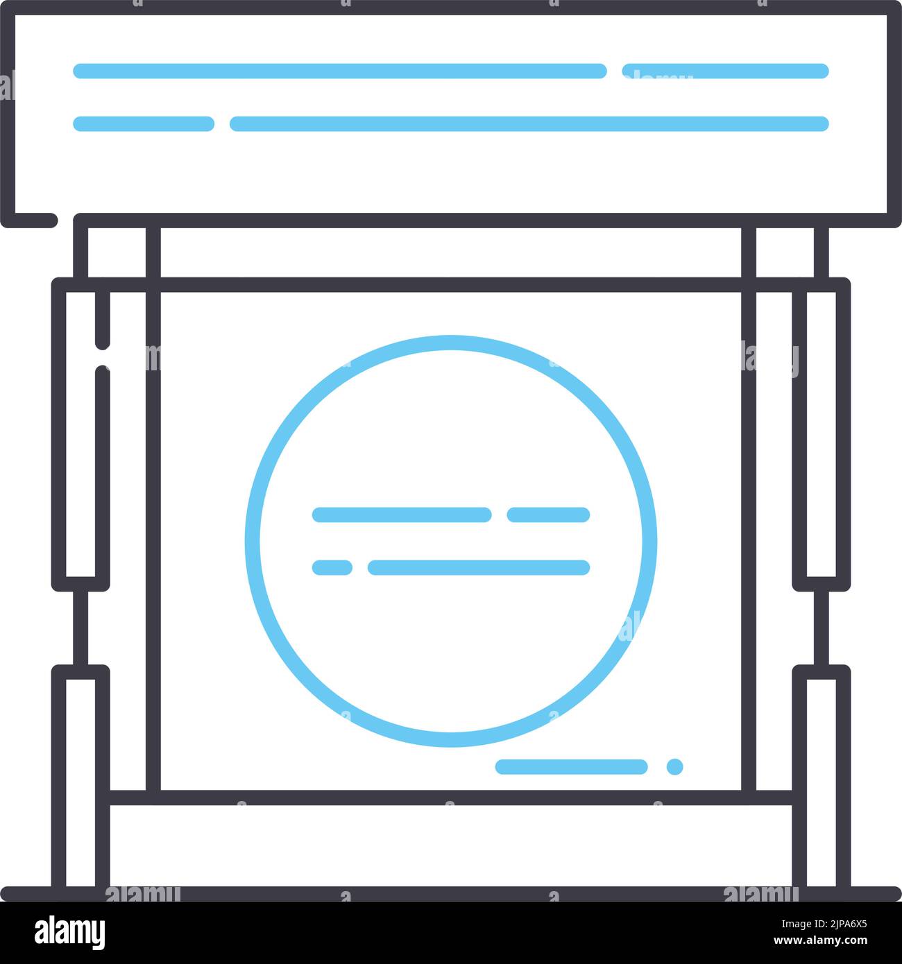 icona della linea del punto di informazione, simbolo del contorno, illustrazione vettoriale, segnale concettuale Illustrazione Vettoriale