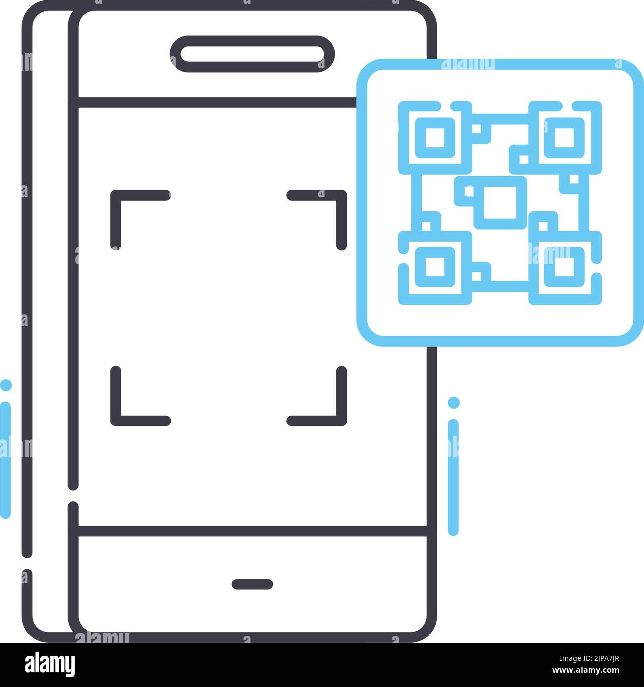 icona della riga di codice qr, simbolo di contorno, illustrazione vettoriale, simbolo concettuale Illustrazione Vettoriale