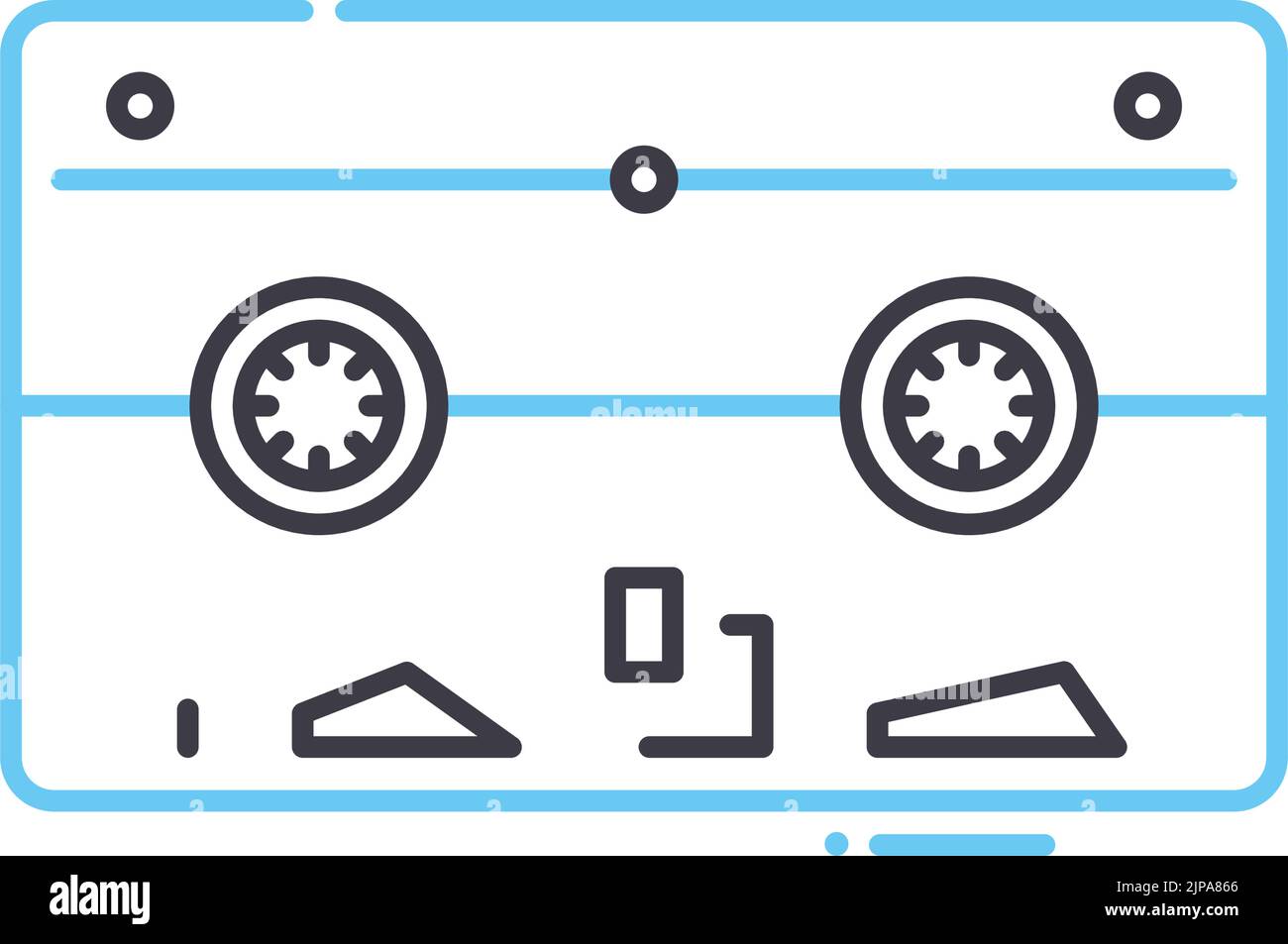icona della linea di backup del nastro, simbolo di contorno, illustrazione vettoriale, simbolo del concetto Illustrazione Vettoriale